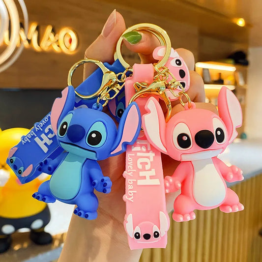 New Anime Disney Keychain Cartoon Mickey Mouse Minnie Lilo & Stitch