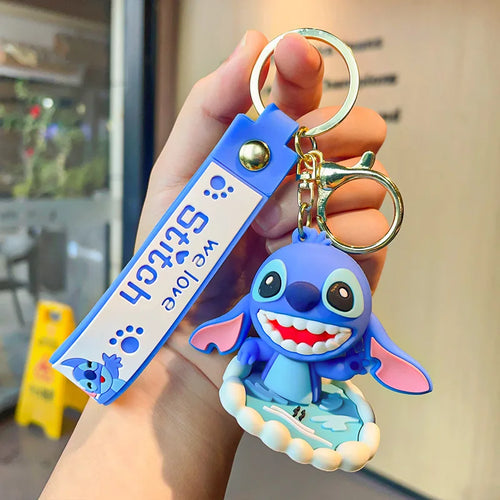 New Anime Disney Keychain Cartoon Mickey Mouse Minnie Lilo & Stitch