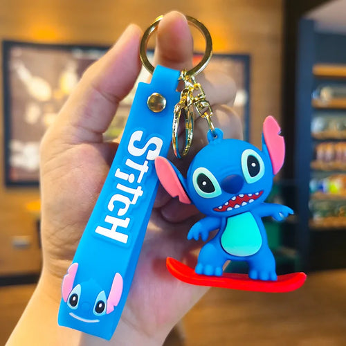 New Anime Disney Keychain Cartoon Mickey Mouse Minnie Lilo & Stitch